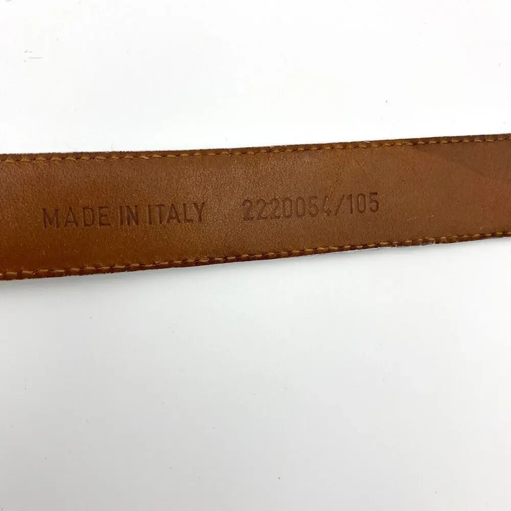 Ralph Lauren Vintage White Leather Belt Monogram Logo